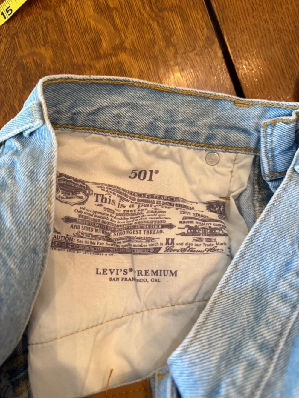 Levi's Premium 501 High-Rise Distressed Denim Shorts